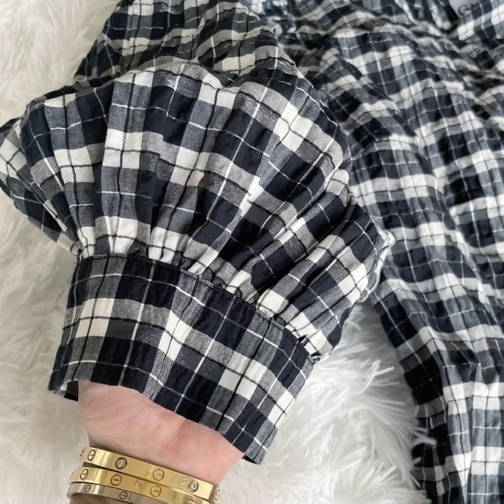 GANNI Houndstooth Black & White Cute Checkered Dress - Picture 10 of 16